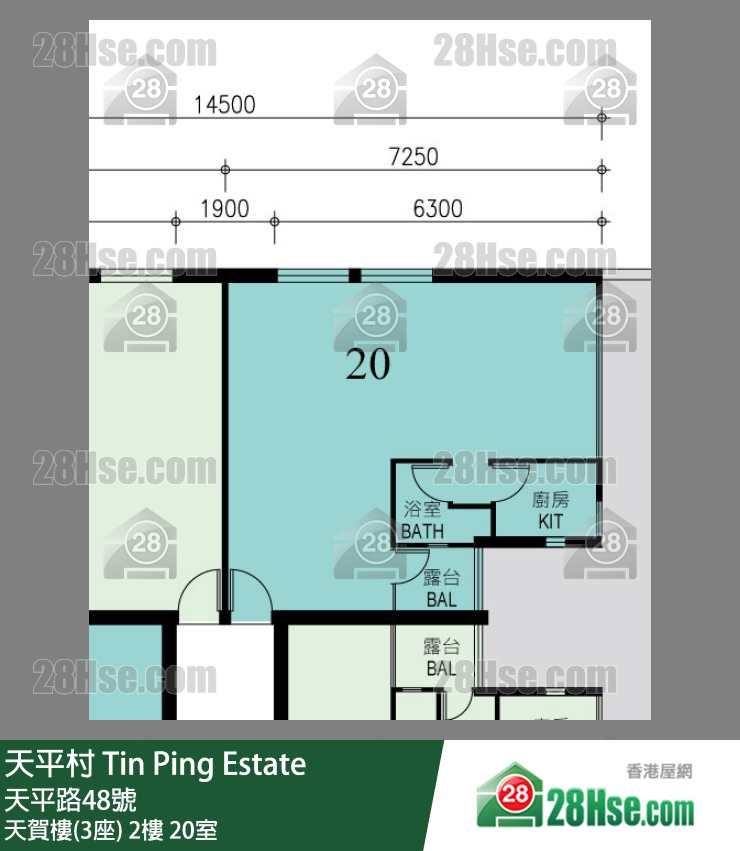 天平村 天賀樓(3座)2樓 20室 平面圖