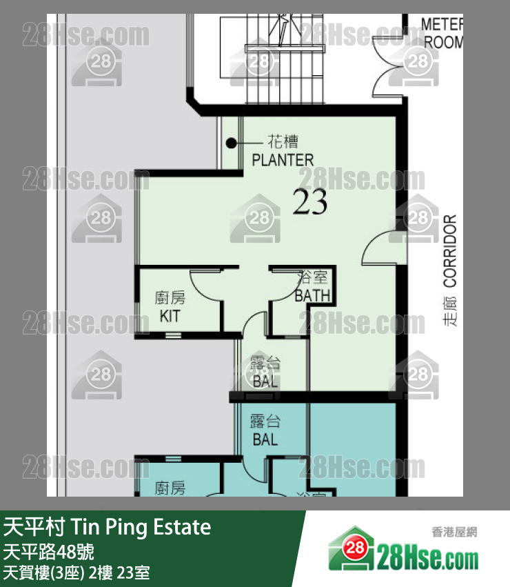 天平村 天賀樓(3座)2樓 23室 平面圖