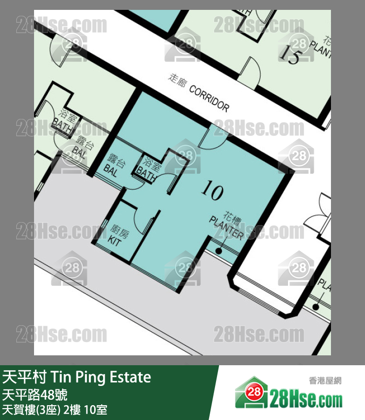 天平村 天賀樓(3座)2樓 10室 平面圖
