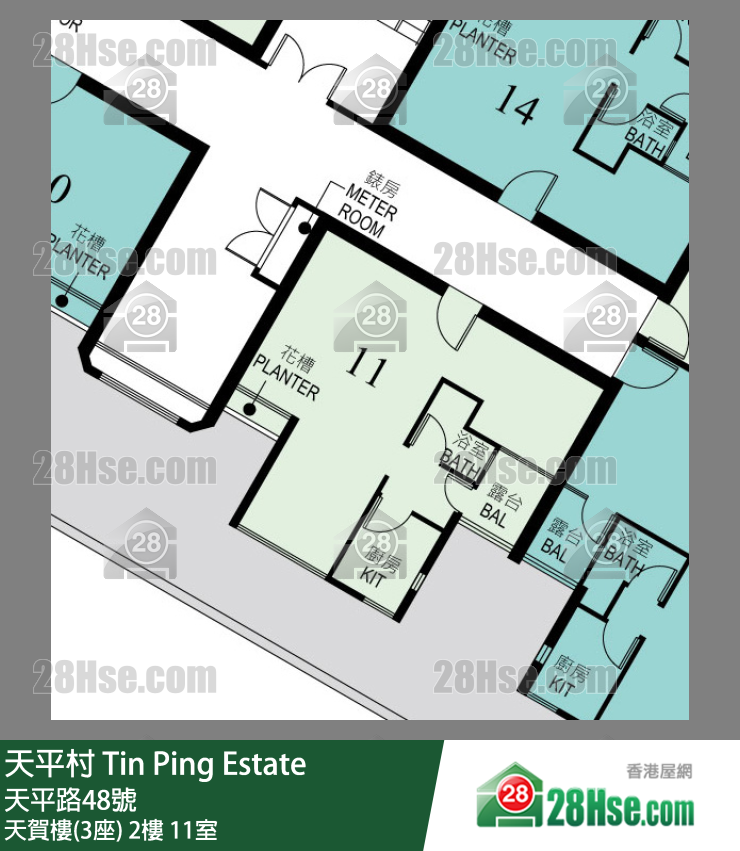 Tin Ping Estate,  Flat 11, 2/f, Block 3 FloorPlan