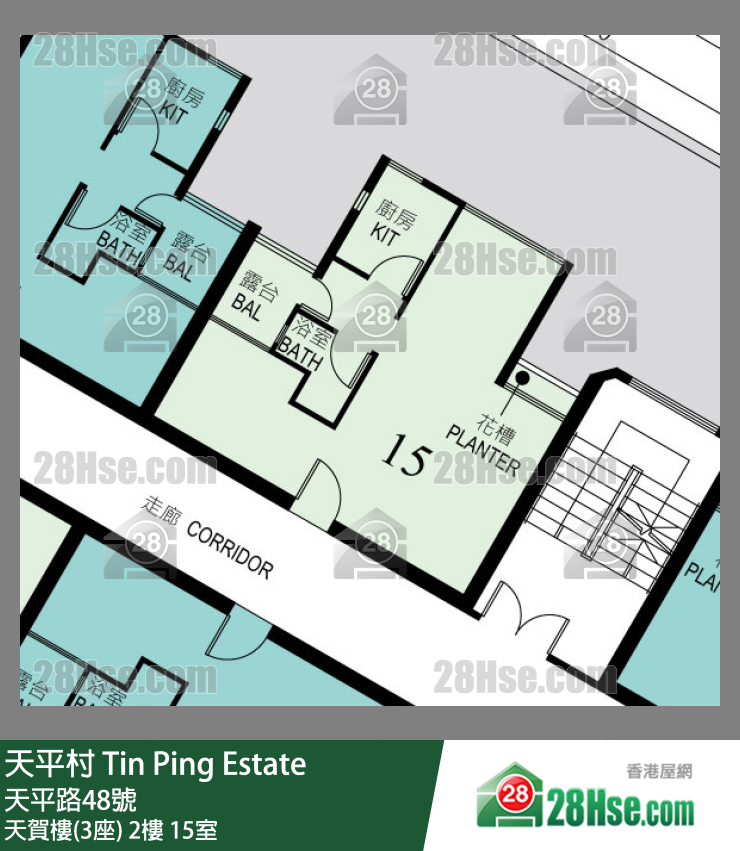 天平村 天賀樓(3座)2樓 15室 平面圖