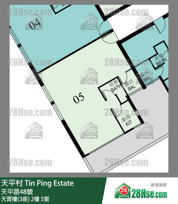 天平村 天賀樓(3座)2樓 5室 平面圖