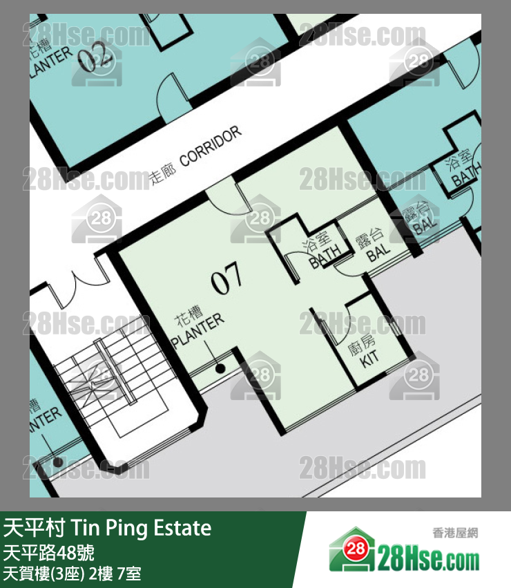天平村 天賀樓(3座)2樓 7室 平面圖