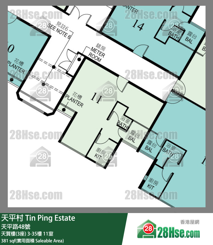 天平村 天賀樓(3座)8樓 11室 平面圖