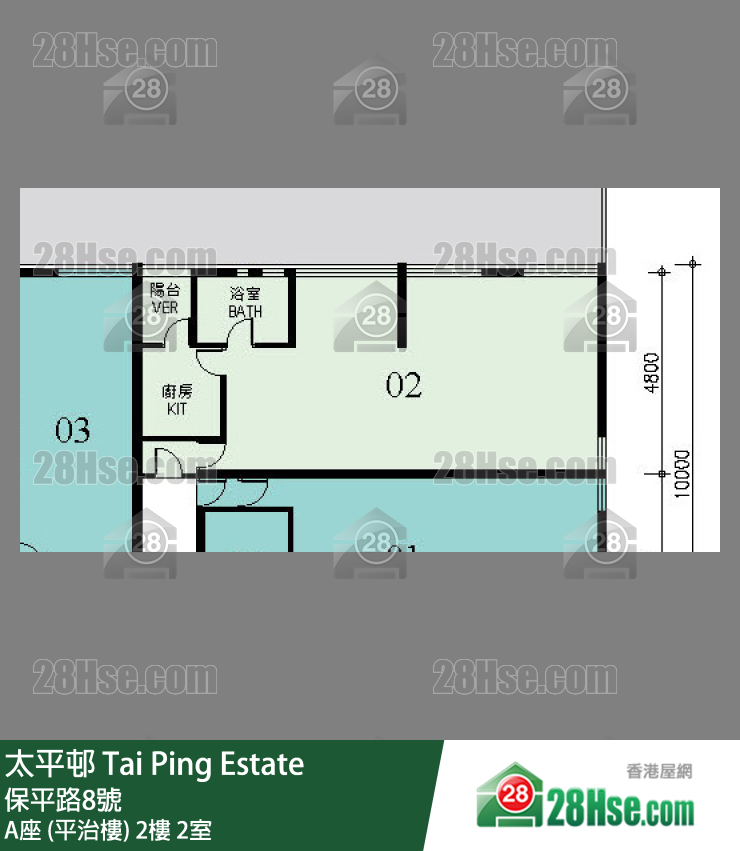 太平邨 A座 (平治樓)2樓 2室 平面圖