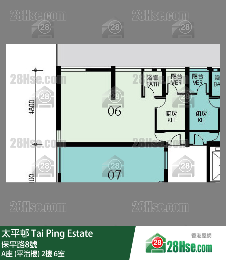 太平邨 A座 (平治樓)2樓 6室 平面圖