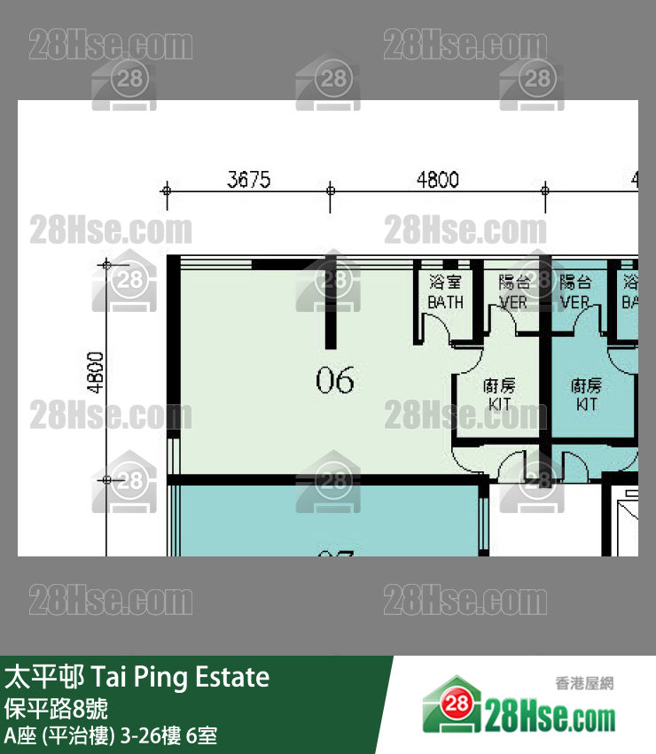 太平邨 A座 (平治樓) 4樓 6室 平面圖