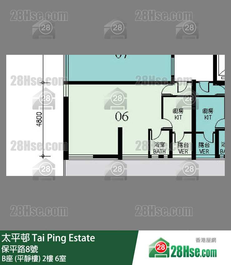 太平邨 B座 (平靜樓)2樓 6室 平面圖
