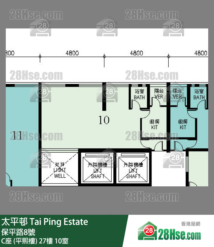太平邨 C座 (平熙樓)27樓 10室 平面圖