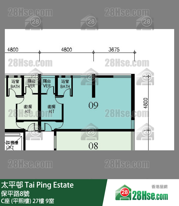 太平邨 C座 (平熙樓)27樓 9室 平面圖