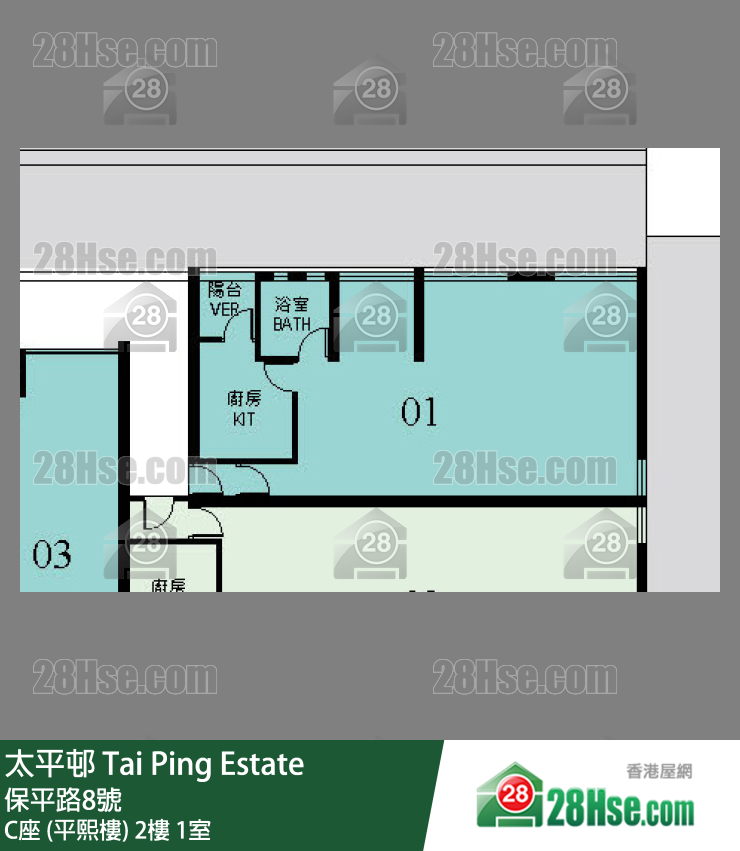 太平邨 C座 (平熙樓)2樓 1室 平面圖