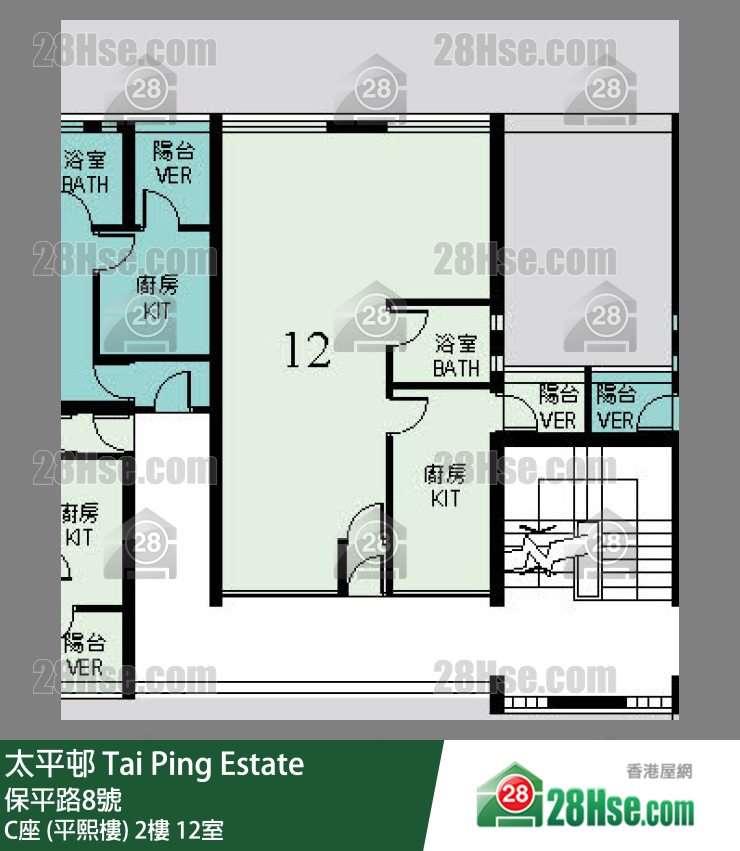 太平邨 C座 (平熙樓) 2樓 12室 平面圖
