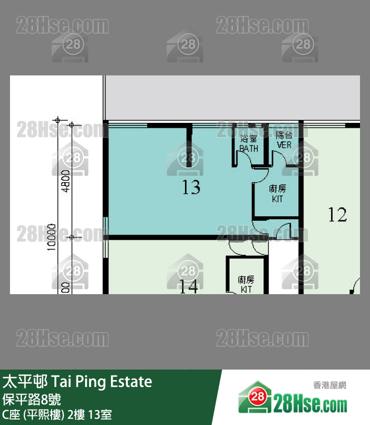 太平邨 C座 (平熙樓)2樓 13室 平面圖