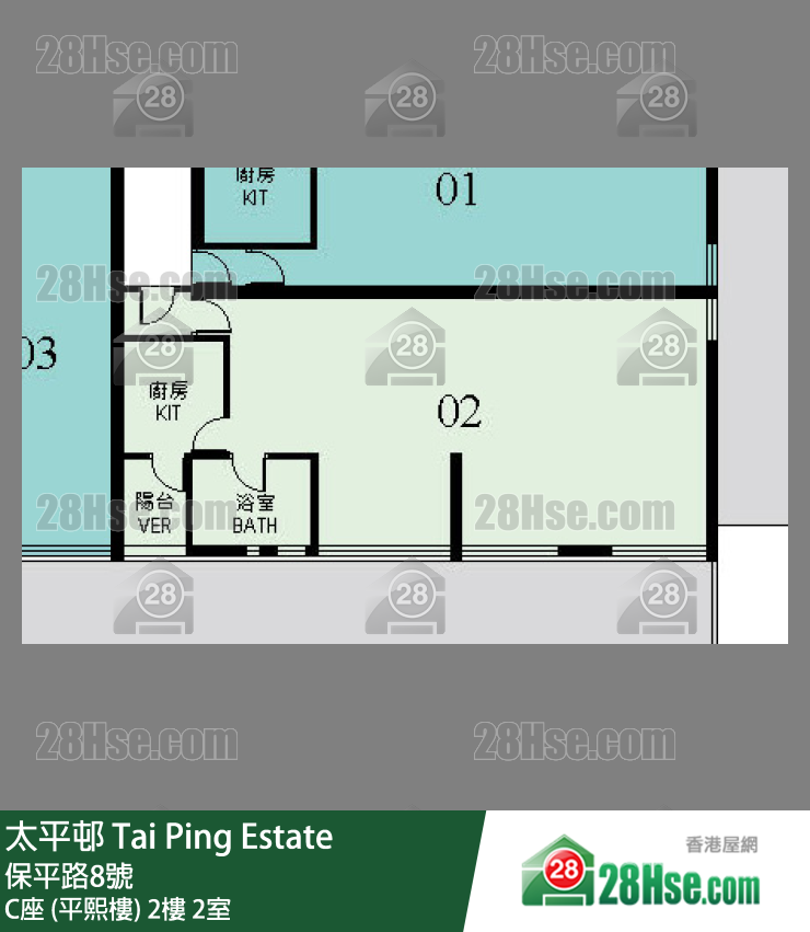 太平邨 C座 (平熙樓)2樓 2室 平面圖