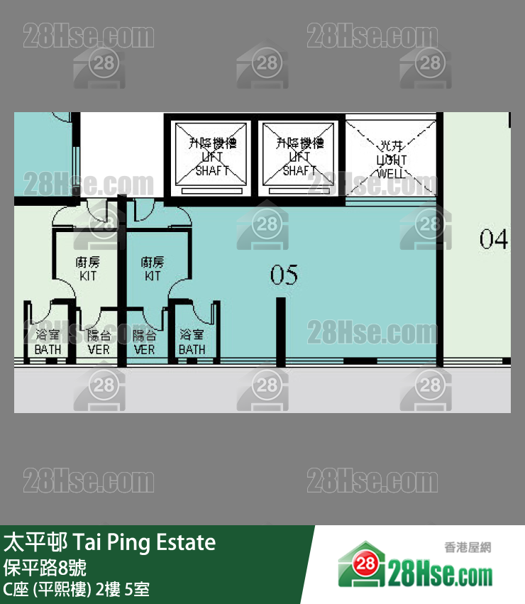 太平邨 C座 (平熙樓)2樓 5室 平面圖