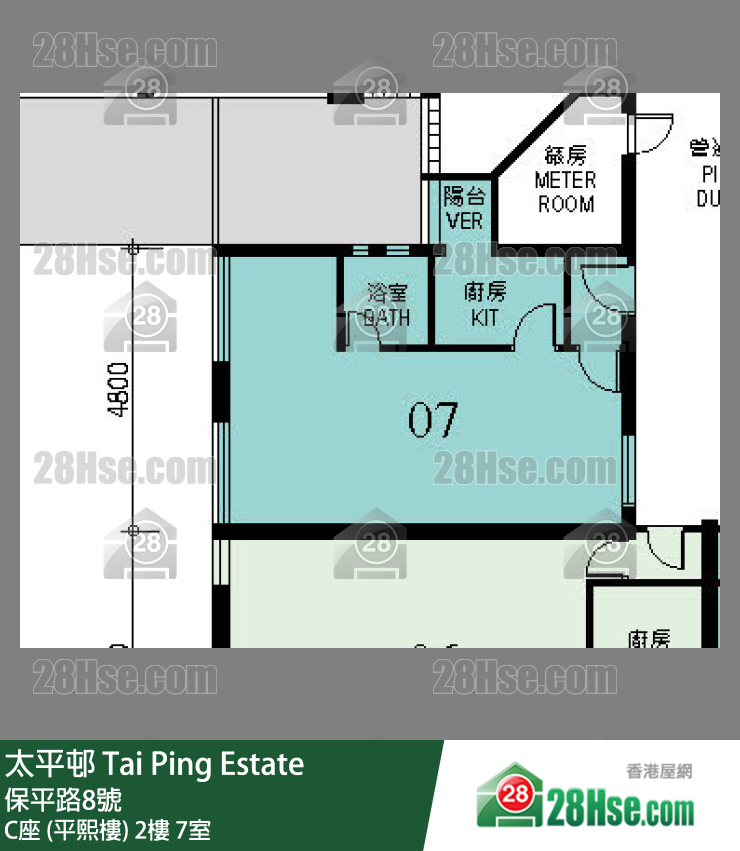 太平邨 C座 (平熙樓)2樓 7室 平面圖