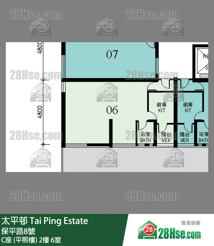 太平邨 C座 (平熙樓)2樓 6室 平面圖