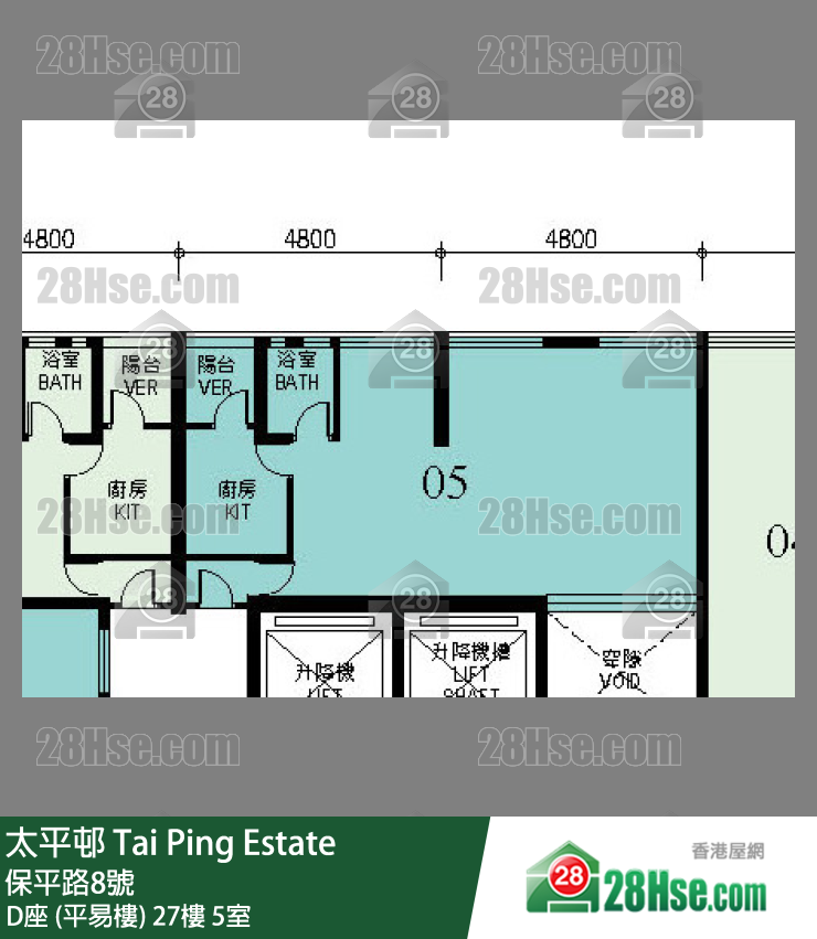 太平邨 D座 (平易樓)27樓 5室 平面圖