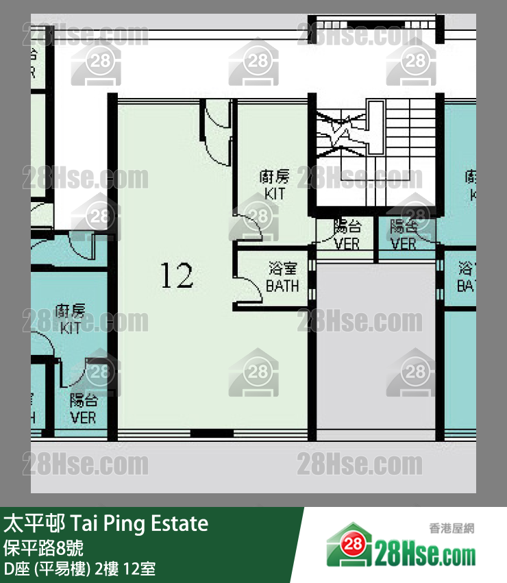 太平邨 D座 (平易樓)2樓 12室 平面圖