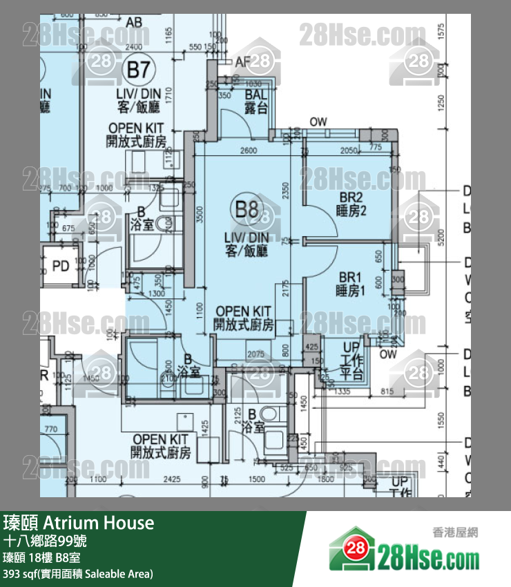 瑧頤 瑧頤 18樓 B8室 平面圖