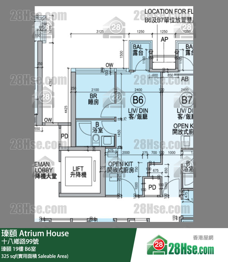 瑧頤 瑧頤 19樓 B6室 平面圖