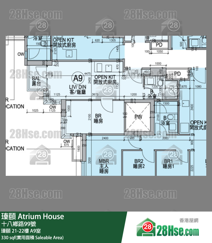 瑧頤 瑧頤 22樓 A9室 平面圖