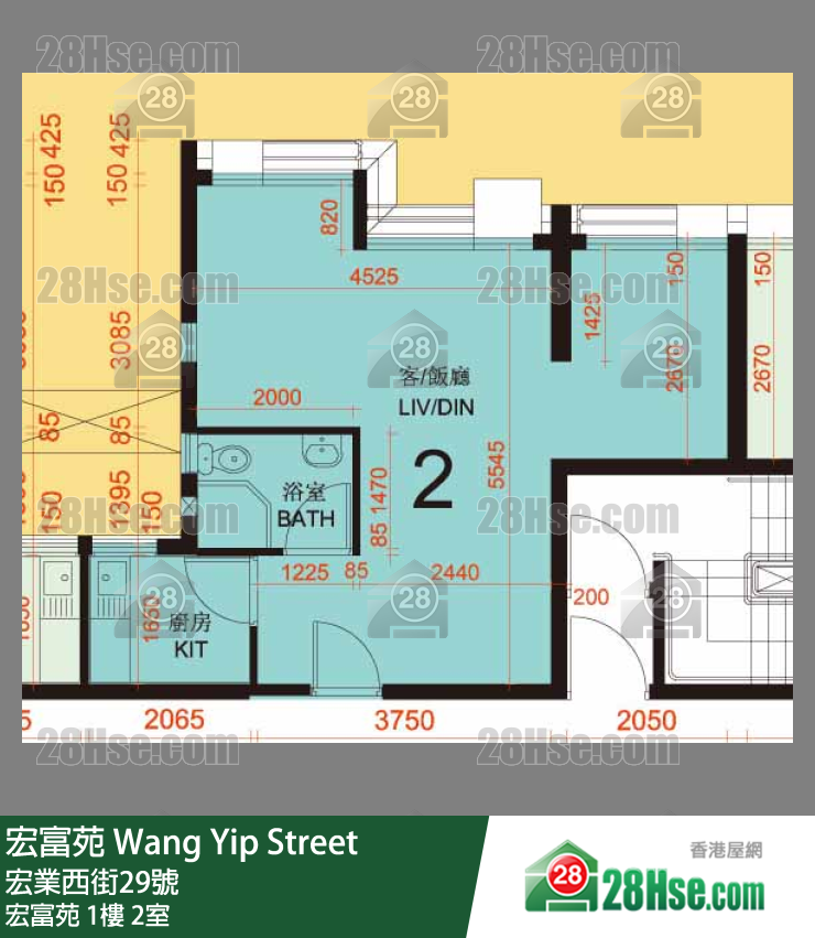宏富苑 宏富苑1樓 2室 平面圖