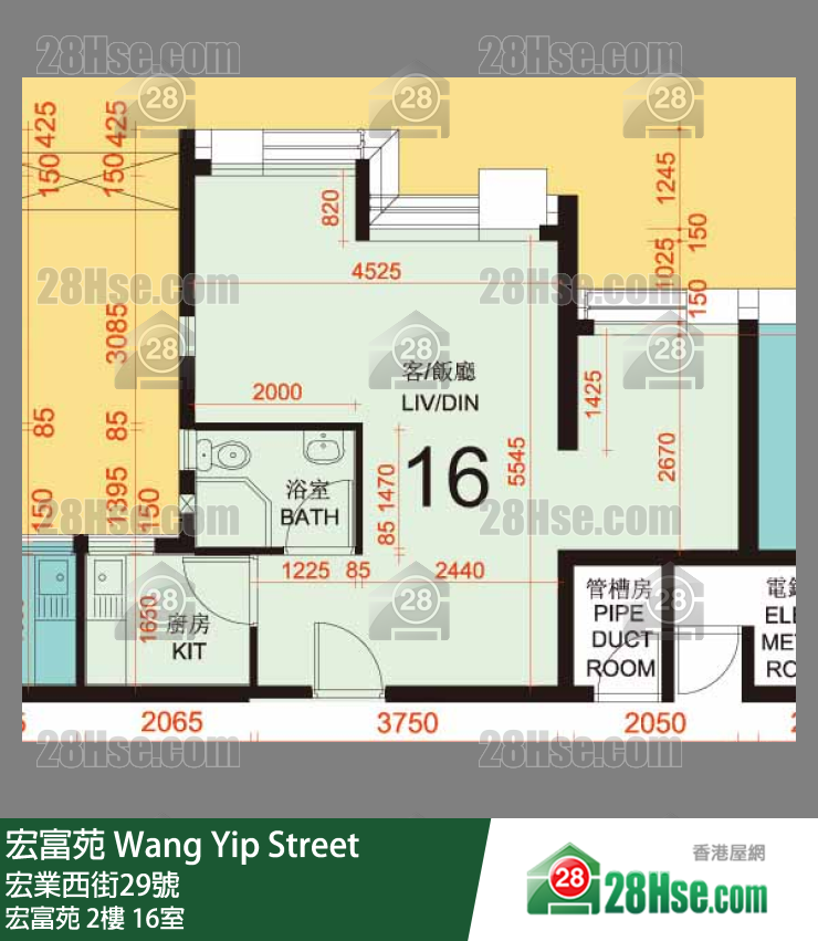 宏富苑 宏富苑2樓 16室 平面圖