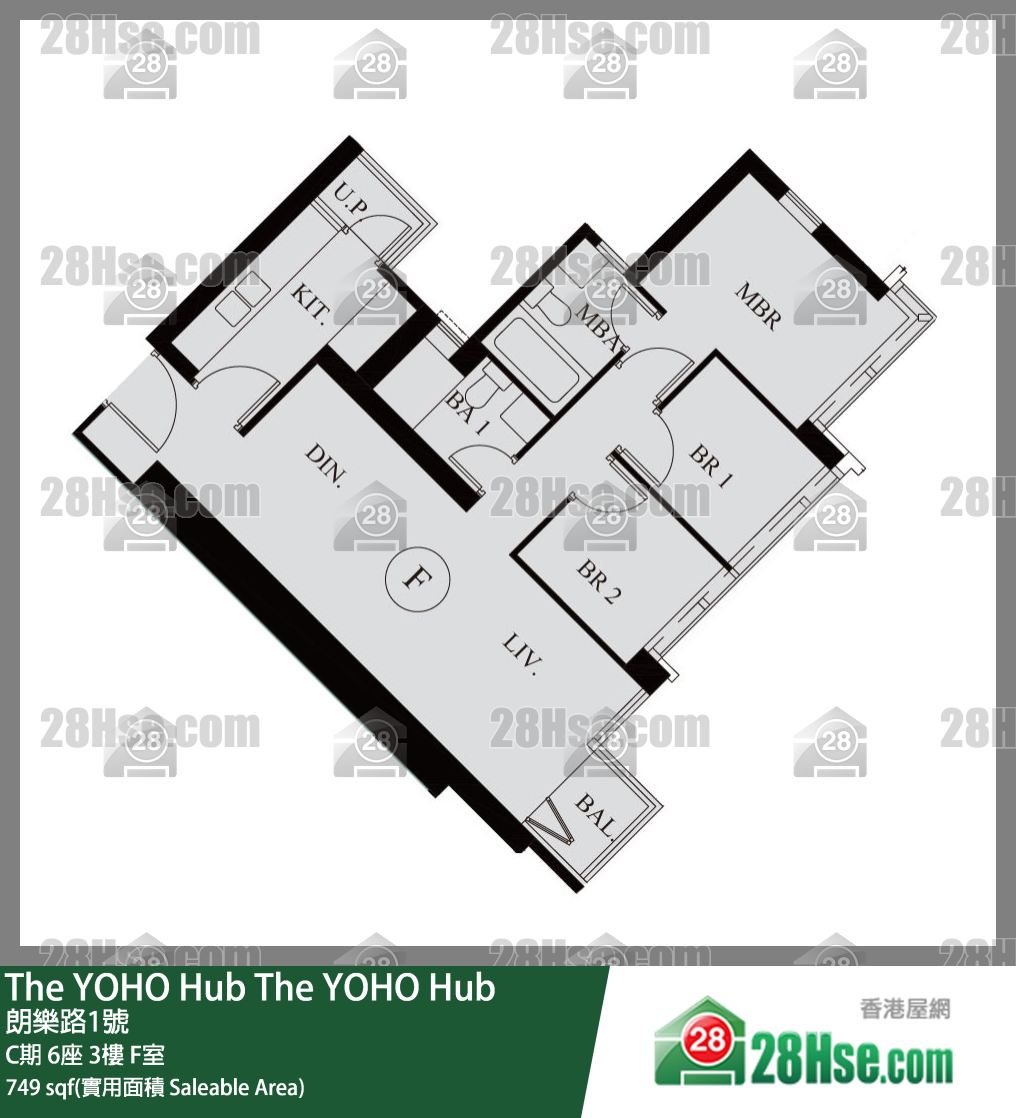 The YOHO Hub C期 6座 3樓 F室 平面圖