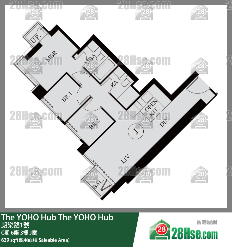 The YOHO Hub, Flat J, 3/F, Tower 6, Phase C FloorPlan