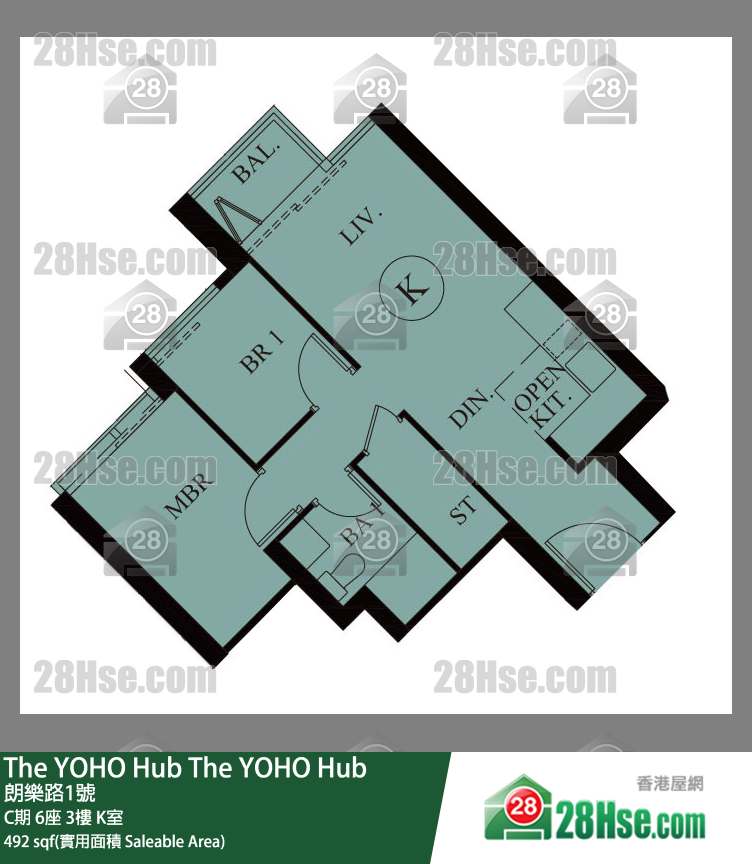 The YOHO Hub C期 6座 3樓 K室 平面圖