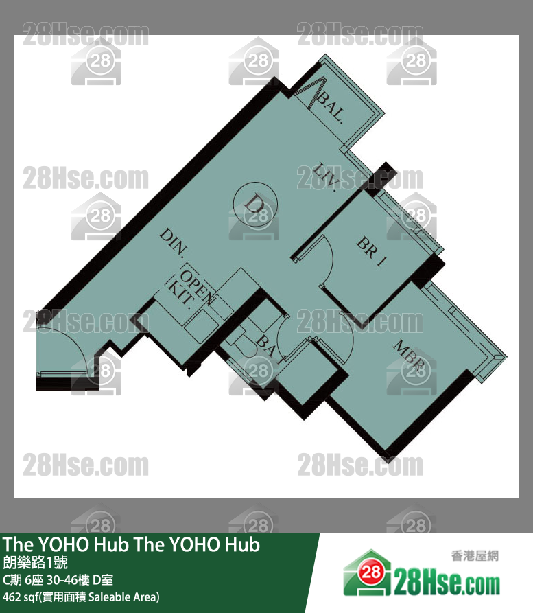 The YOHO Hub C期 6座 35樓 D室 平面圖