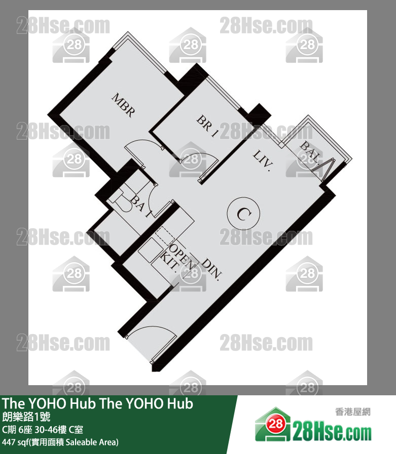 The YOHO Hub C期 6座 35樓 C室 平面圖