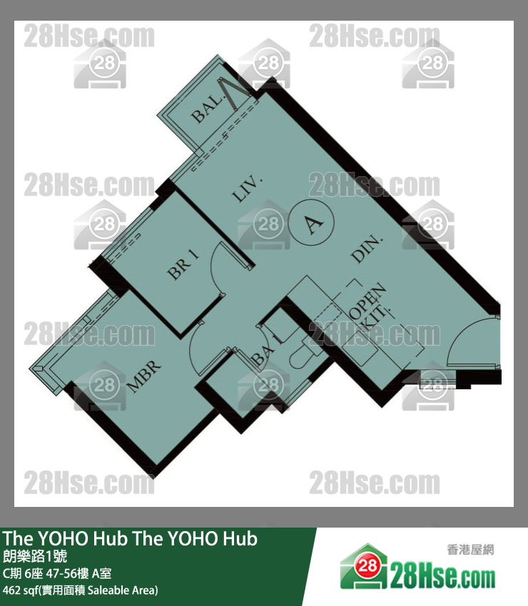 The YOHO Hub C期 6座 48樓 A室 平面圖
