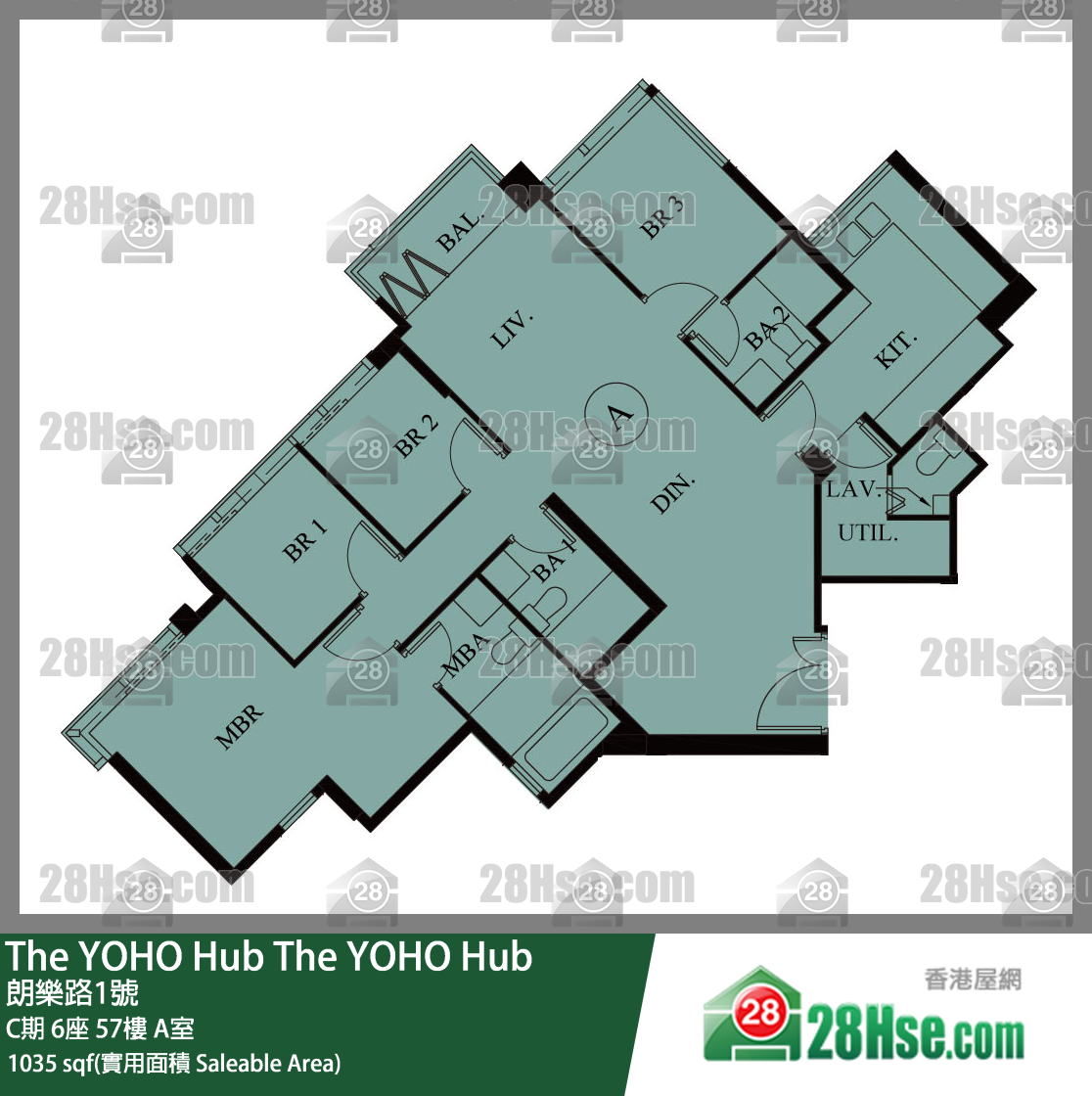 The YOHO Hub C期 6座 57樓 A室 平面圖