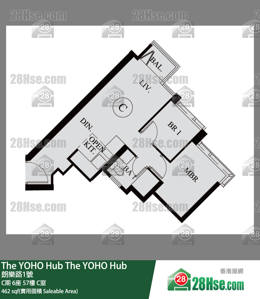 The YOHO Hub C期 6座 57樓 C室 平面圖