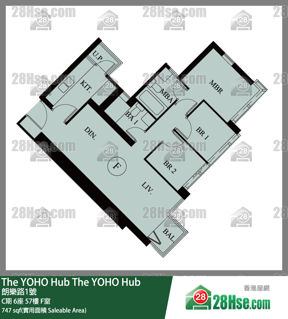 The YOHO Hub C期 6座 57樓 F室 平面圖