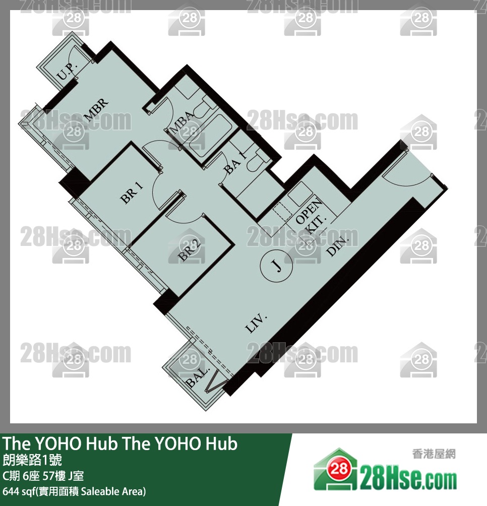 The YOHO Hub C期 6座 57樓 J室 平面圖