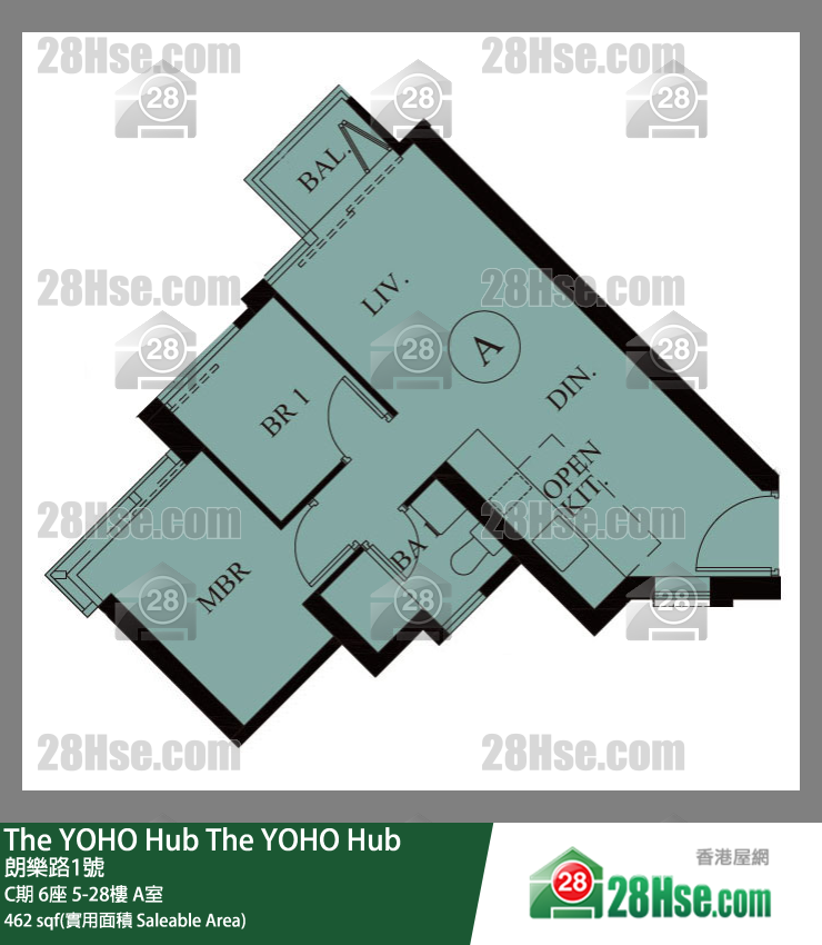 The YOHO Hub C期 6座 22樓 A室 平面圖
