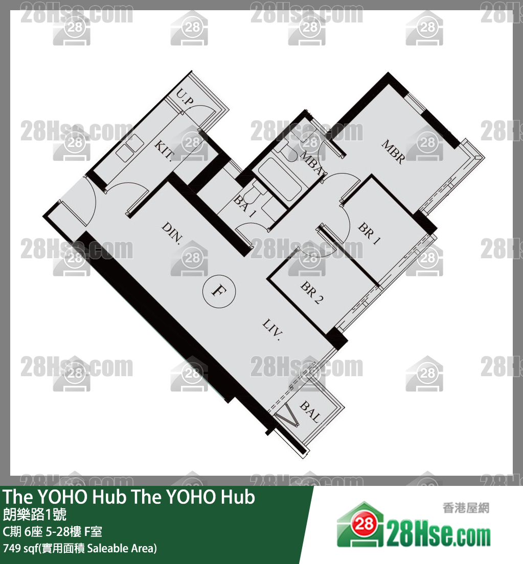 The YOHO Hub C期 6座 18樓 F室 平面圖