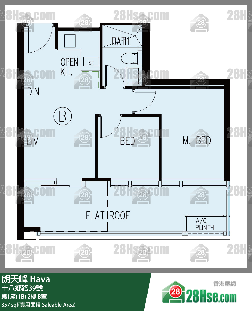 朗天峰 第1座(1B)2楼 B室 平面图