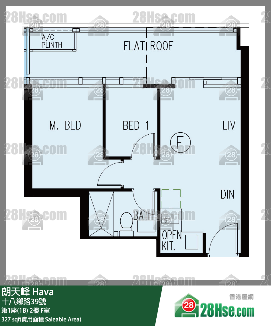 朗天峰 第1座(1B)2楼 F室 平面图