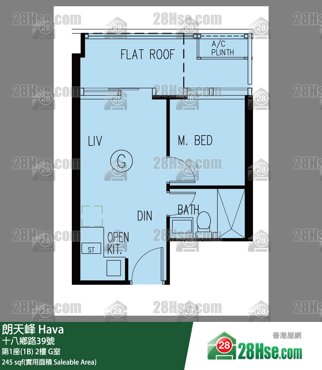 朗天峰 第1座(1B)2楼 G室 平面图
