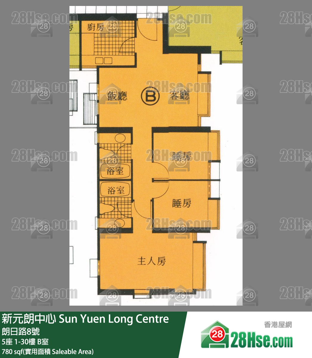 新元朗中心 單位平面圖(由 28Hse 提供)