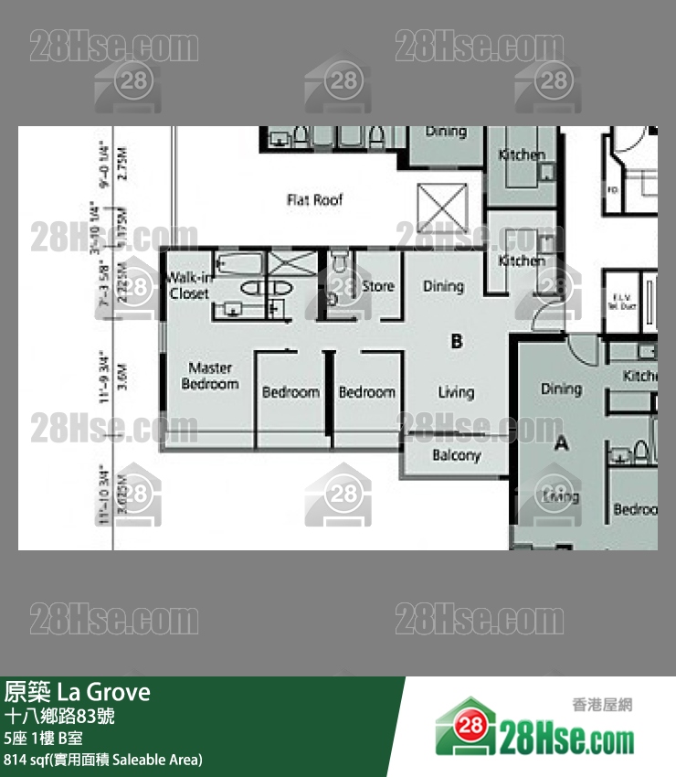 原築  5座1樓 B室 平面圖