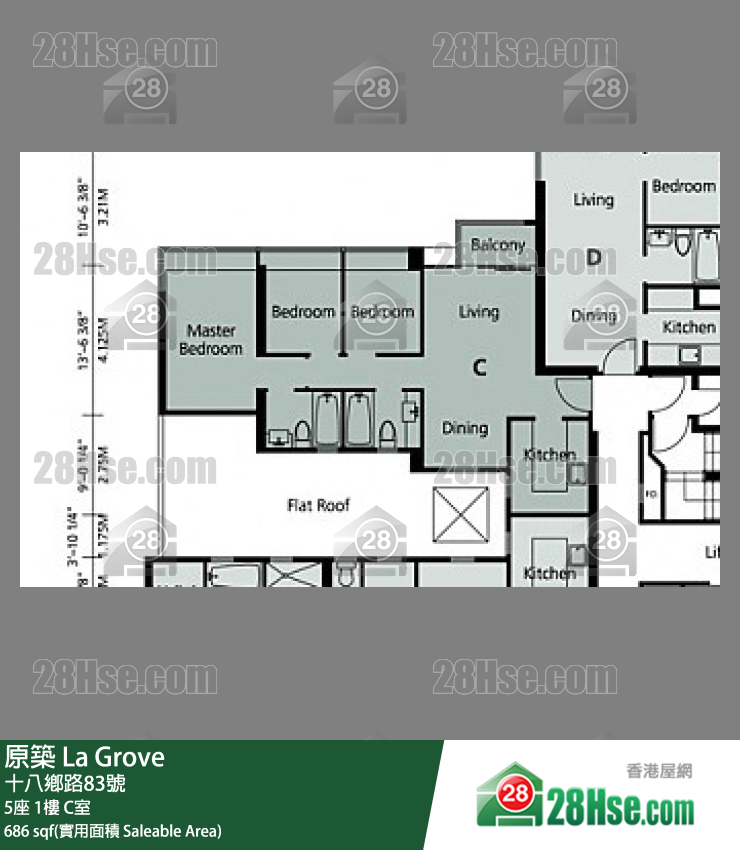 原築  5座1樓 C室 平面圖