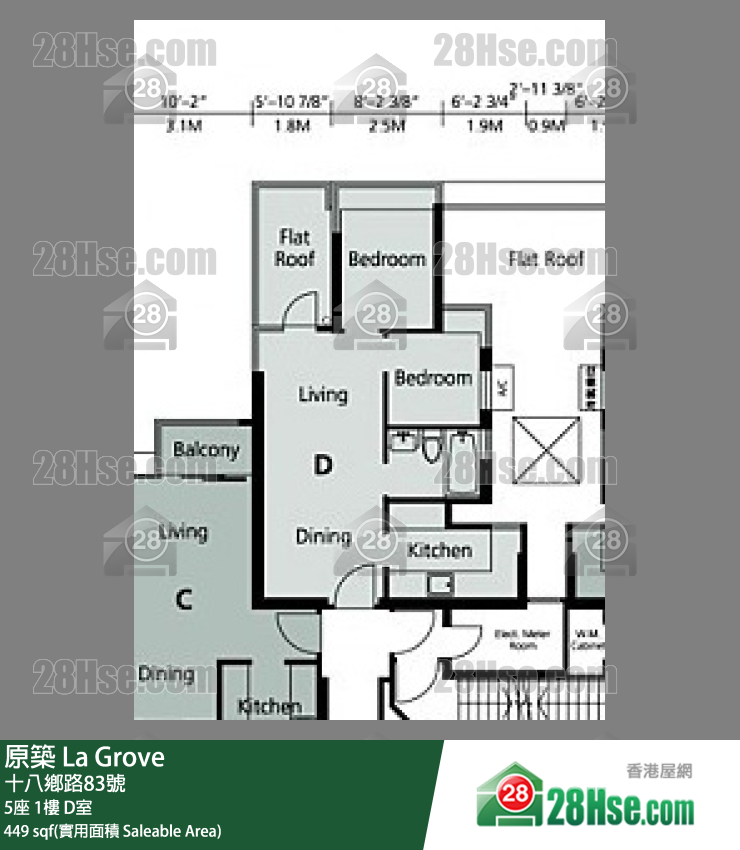 原築  5座1樓 D室 平面圖