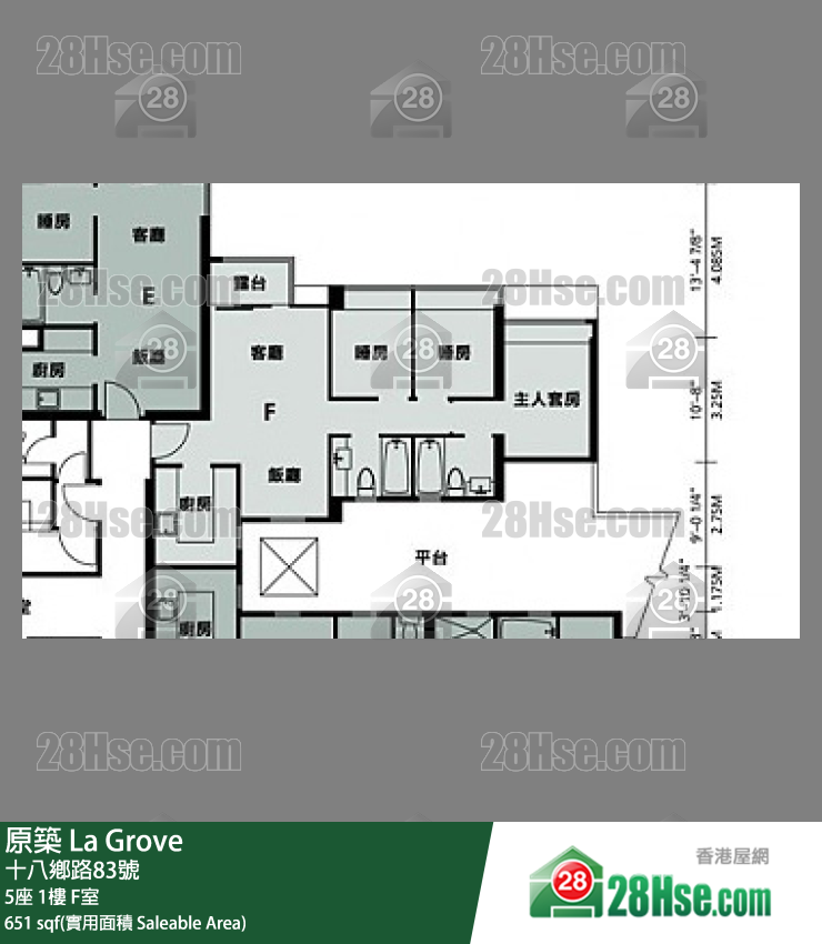 原築  5座1樓 F室 平面圖