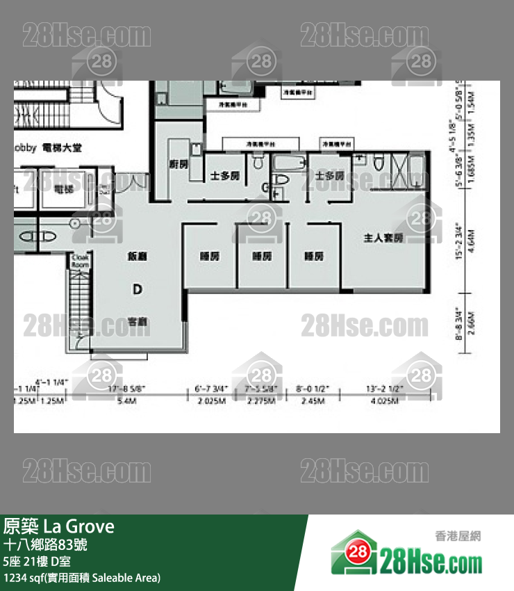 原築  5座21樓 D室 平面圖
