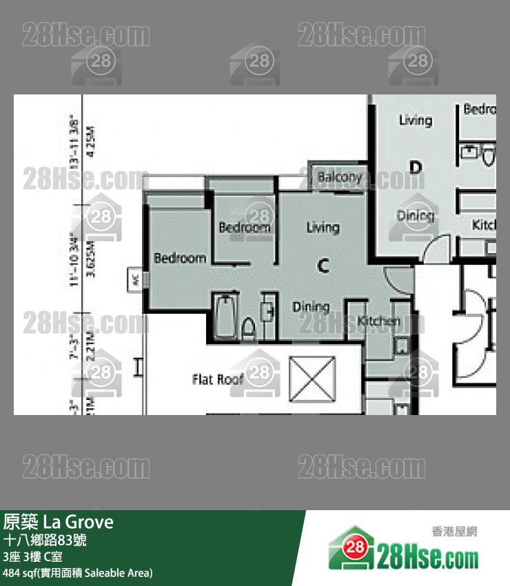 原築  3座3樓 C室 平面圖